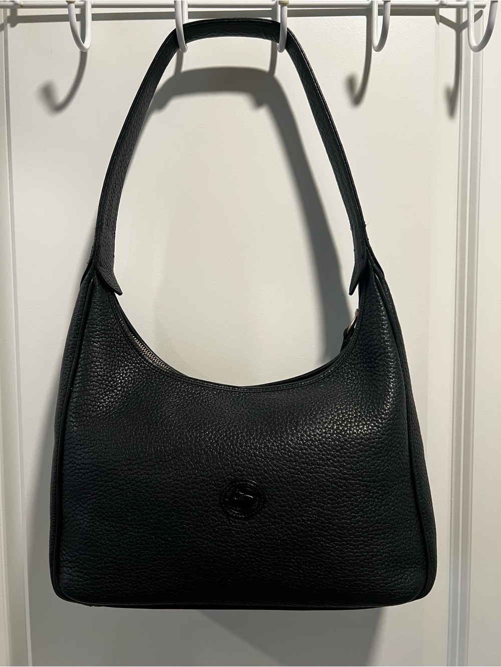 Dooney & Bourke Vintage Black Pebbled Leather Shoulder Bag